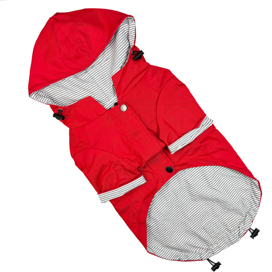 Waterproof Dog Rain Jacket - Imperial Red