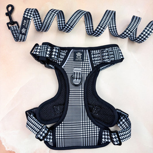 City Houndstooth TrailBlazer Harness & Lead Bundle