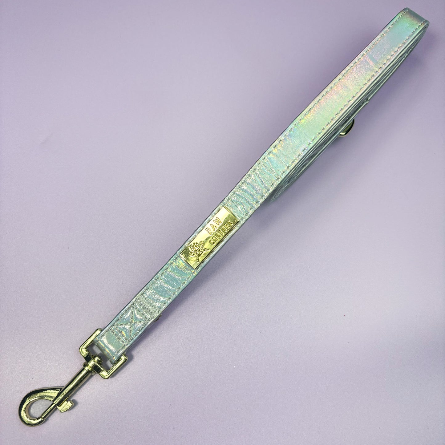Disco Deluxe Iridescent Leatherette Adjustable Harness & Lead Bundle