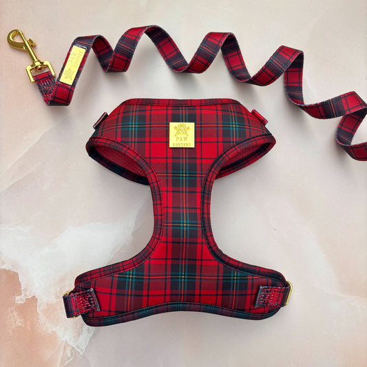 Tartan Deluxe Adjustable Harness & Lead Bundle