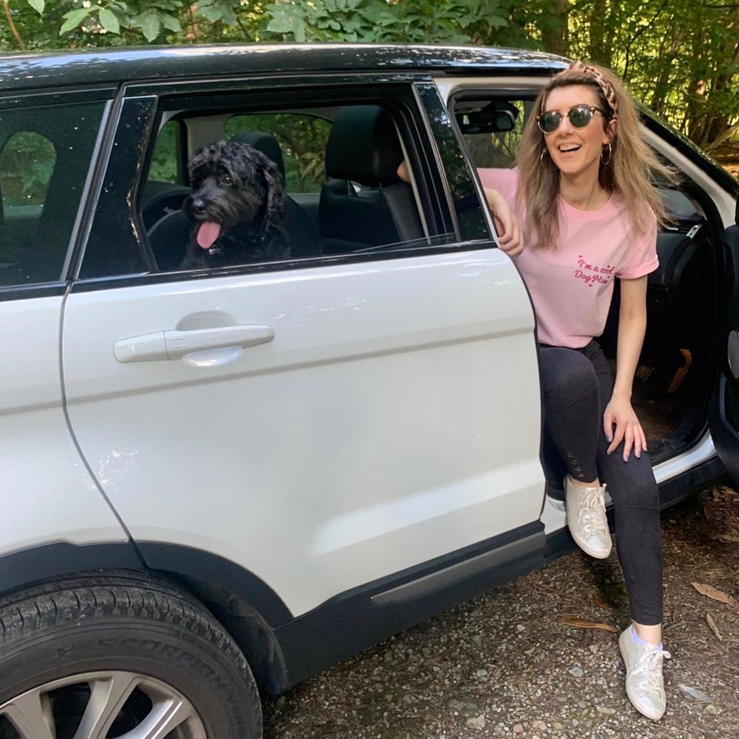 Cool Dog Mom Pink T-shirt