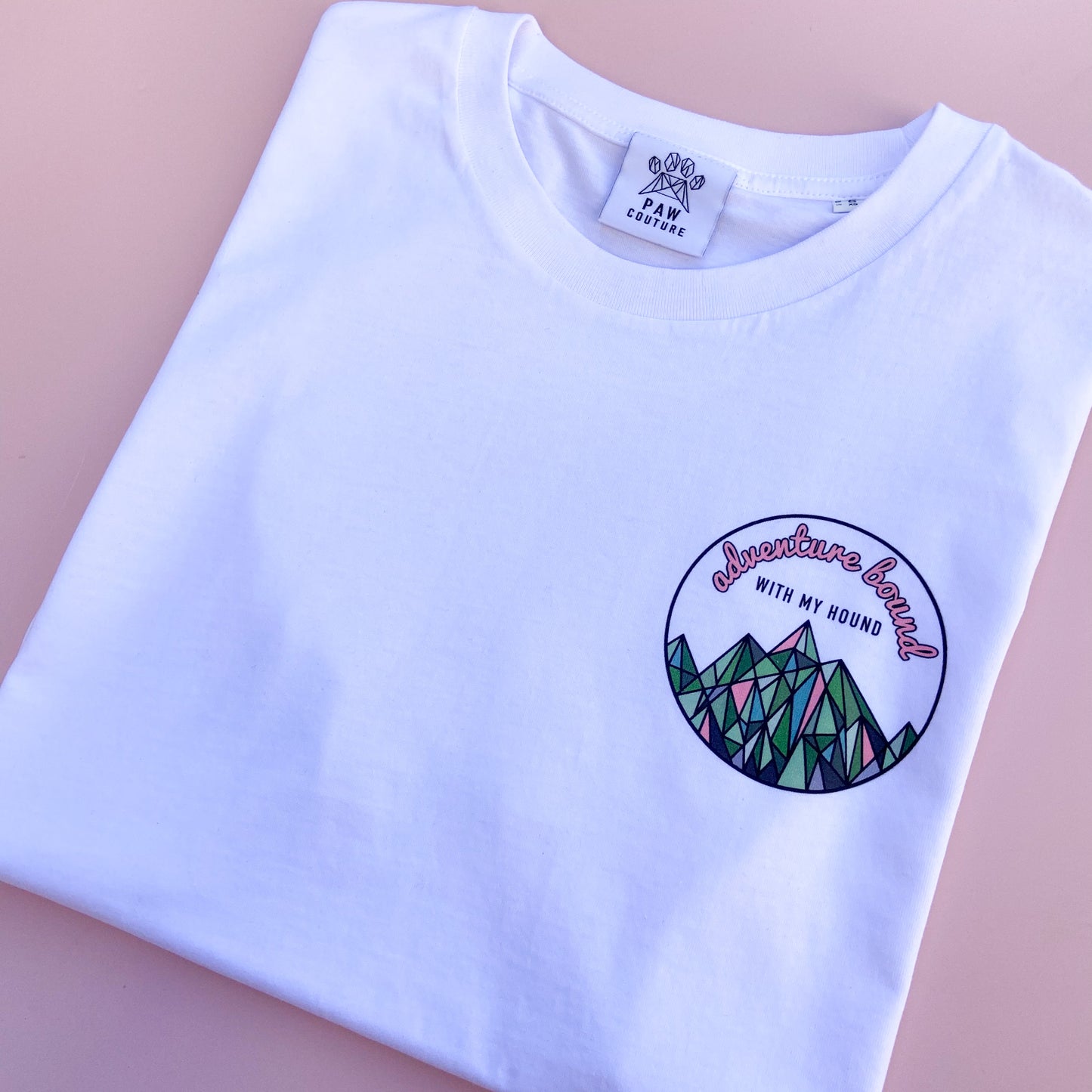 Adventure Bound with My Hound Printed White T-shirt