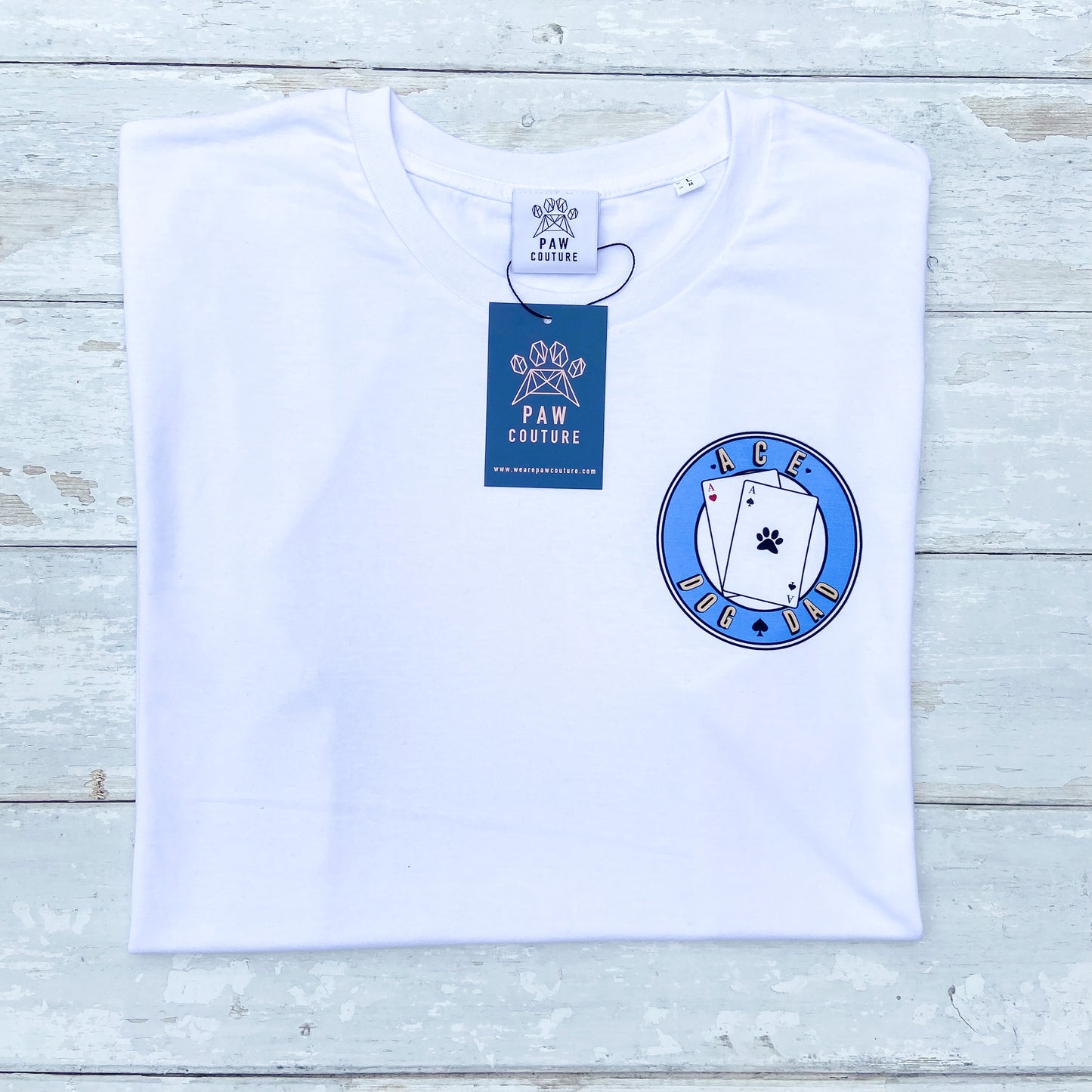 Ace Dog Dad White T-shirt
