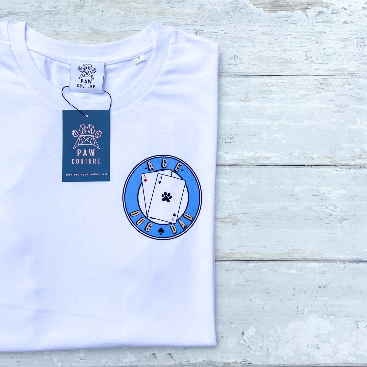 Ace Dog Dad White T-shirt