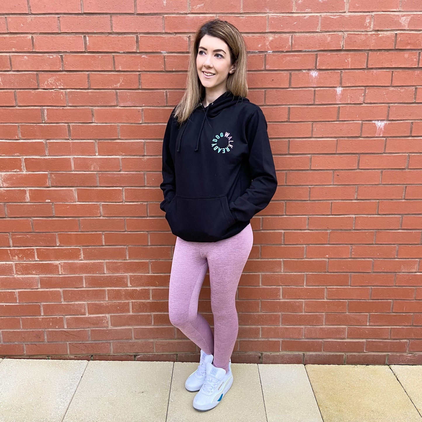 Dog Walk Ready Embroidered Black Hoodie