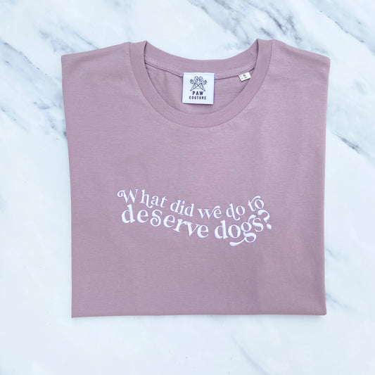 What Did We Do? Embroidered Lilac Petal T-shirt