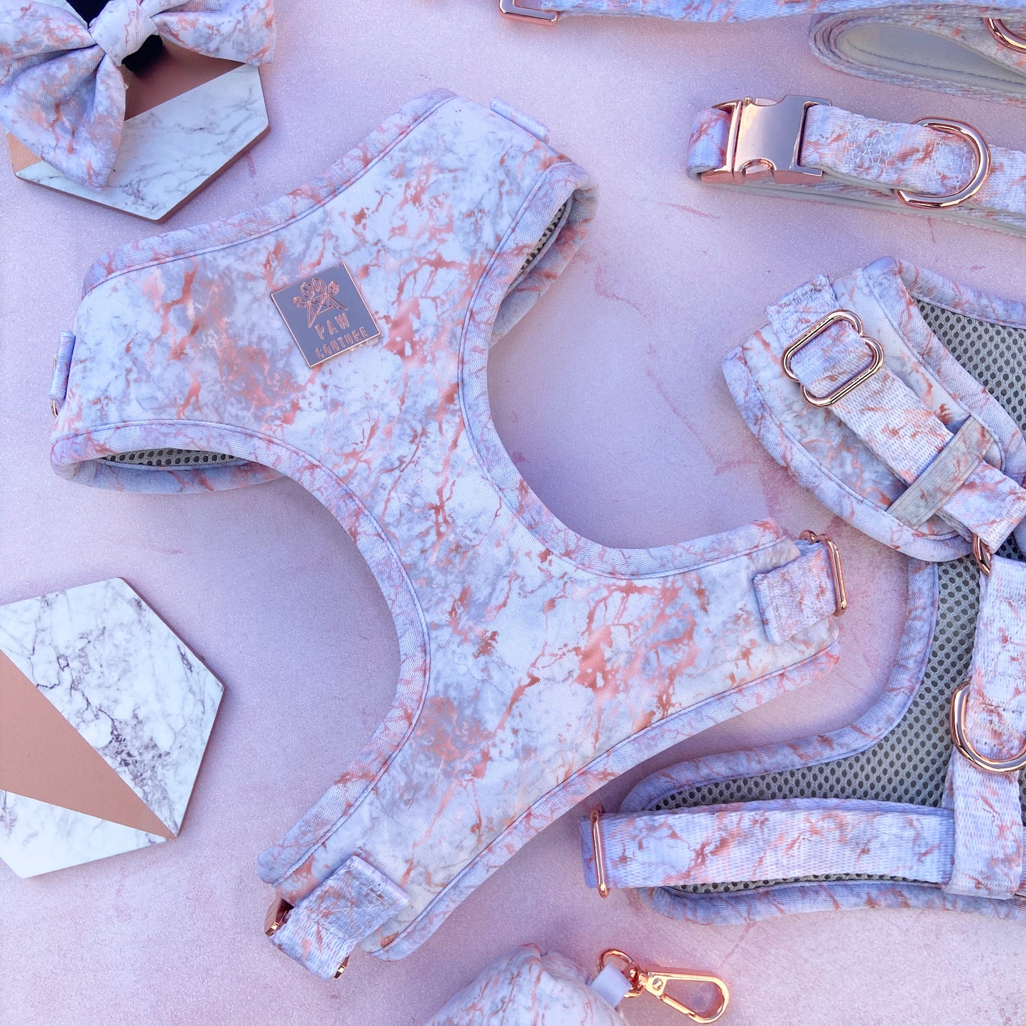 Rose Gold Marble Deluxe Adjustable Harness