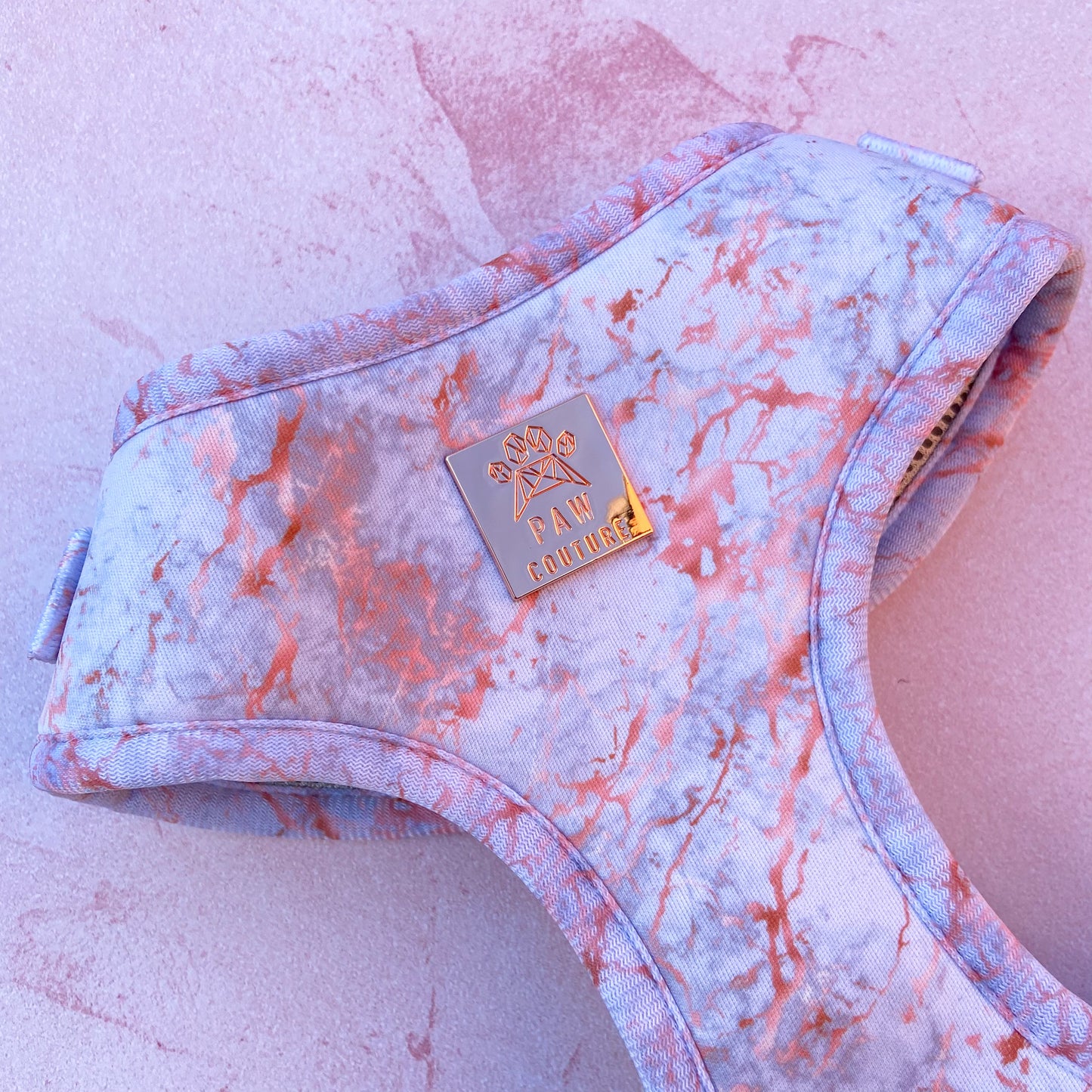 Rose Gold Marble Adjustable Harness & Lead Bundle