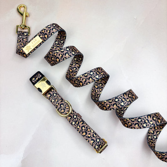 Tan Safari Deluxe  - Collar & Lead Bundle