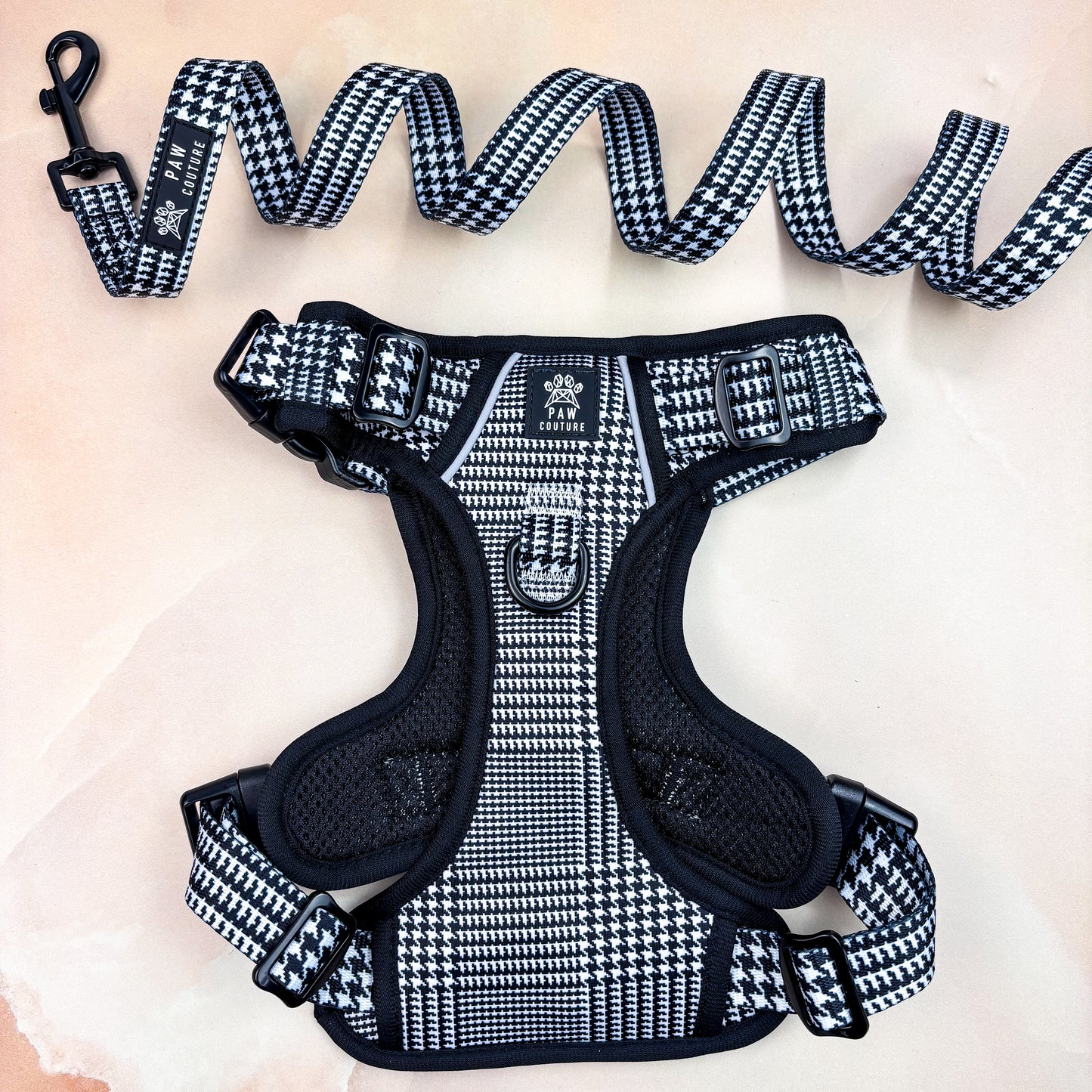 City Houndstooth TrailBlazer Harness & Lead Bundle