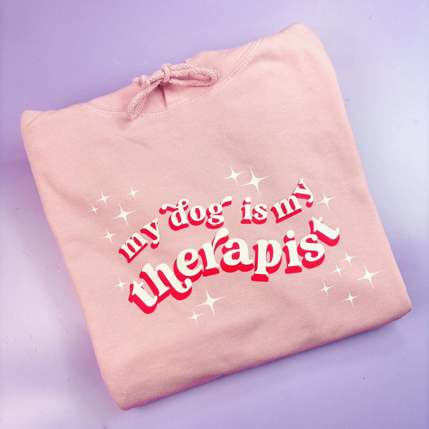 My Dog is My Therapist Pink Hoodie