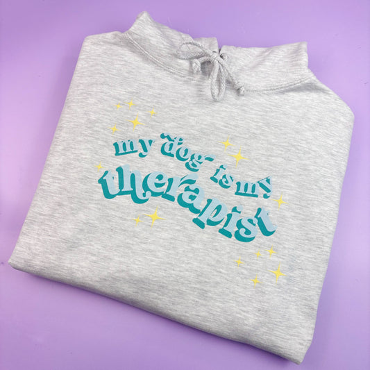 My Dog is My Therapist Ash Grey Hoodie