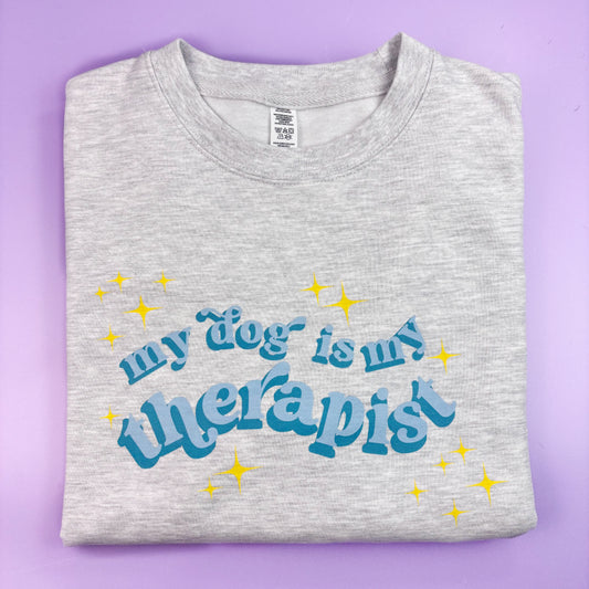 My Dog Is My Therapist Ash Grey Sweatshirt
