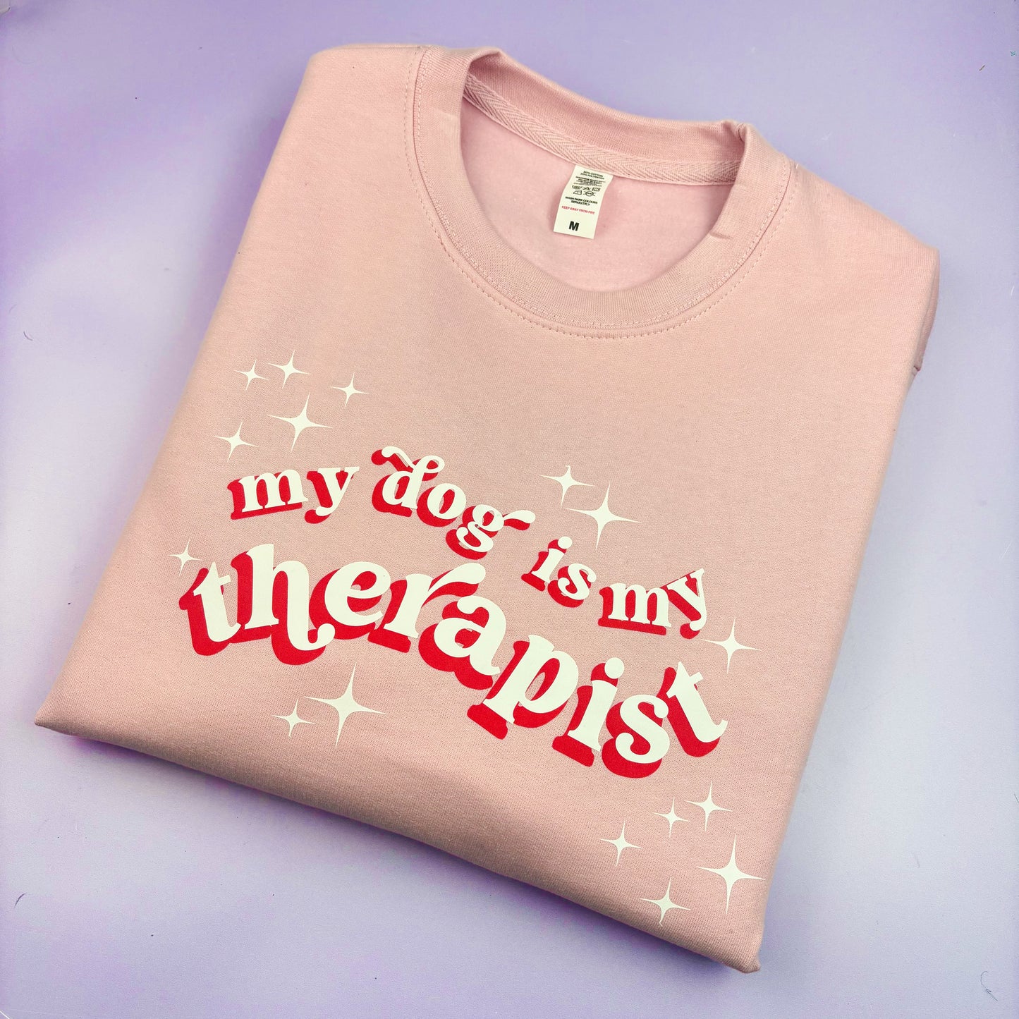 My Dog Is My Therapist Pink Sweatshirt