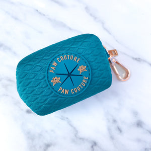 Teal Diamond Deluxe Quilted Poo Bag Holder