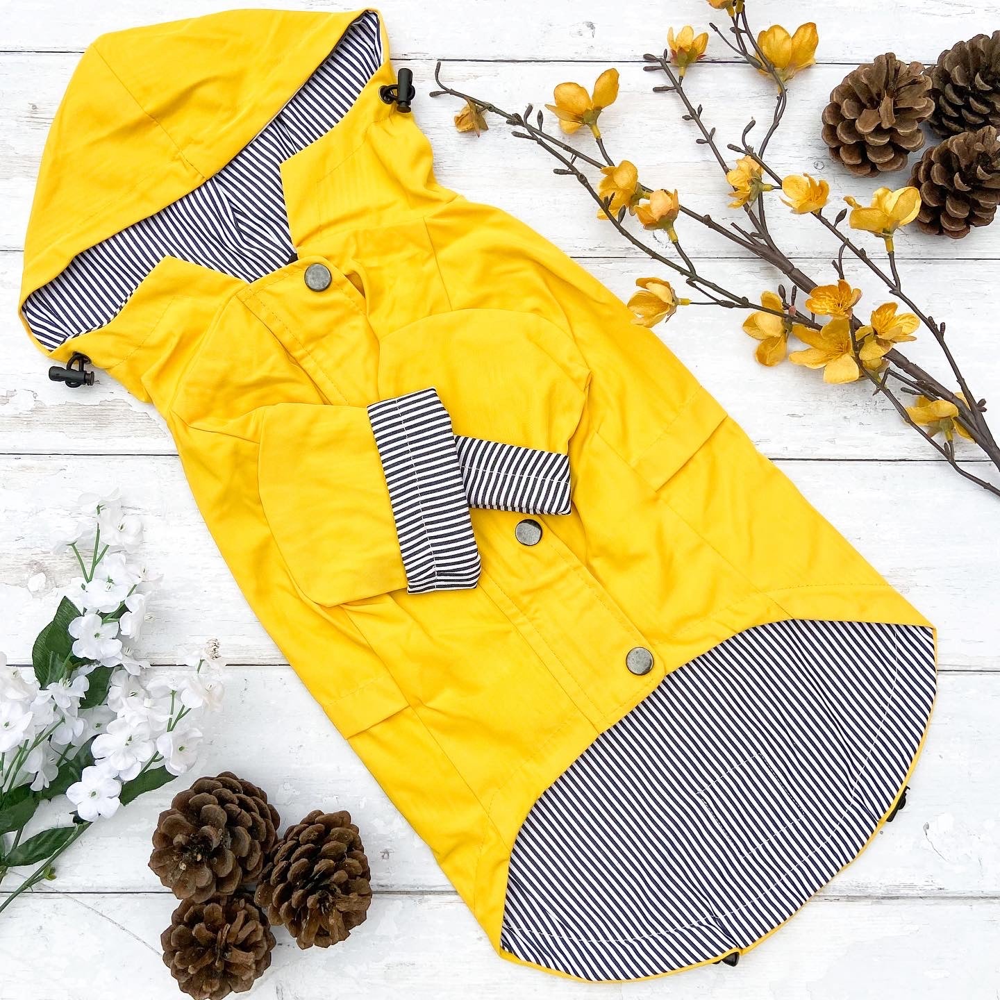 Yellow Waterproof Dog Rain Jacket