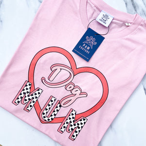 Dog Mum Mini Hearts Pink T-shirt