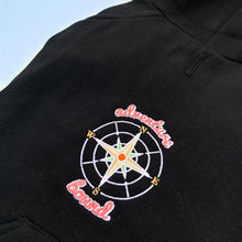 Load image into Gallery viewer, Adventure Bound Black Embroidered Zip up Dog Hoodie
