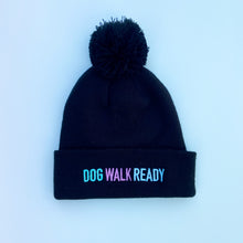Load image into Gallery viewer, Dog Walk Ready Embroidered Black Beanie Hat

