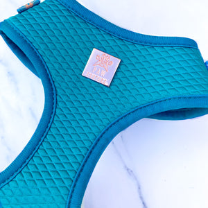 Teal Diamond Deluxe Adjustable Quilted Harness