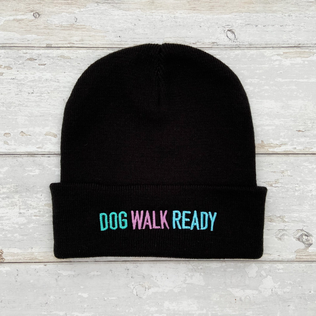 Dog Walk Ready Embroidered Beanie Hat
