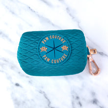 Load image into Gallery viewer, Teal Diamond Deluxe Quilted Poo Bag Holder
