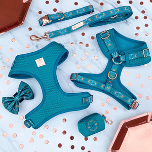 Teal Diamond Deluxe Quilted Poo Bag Holder