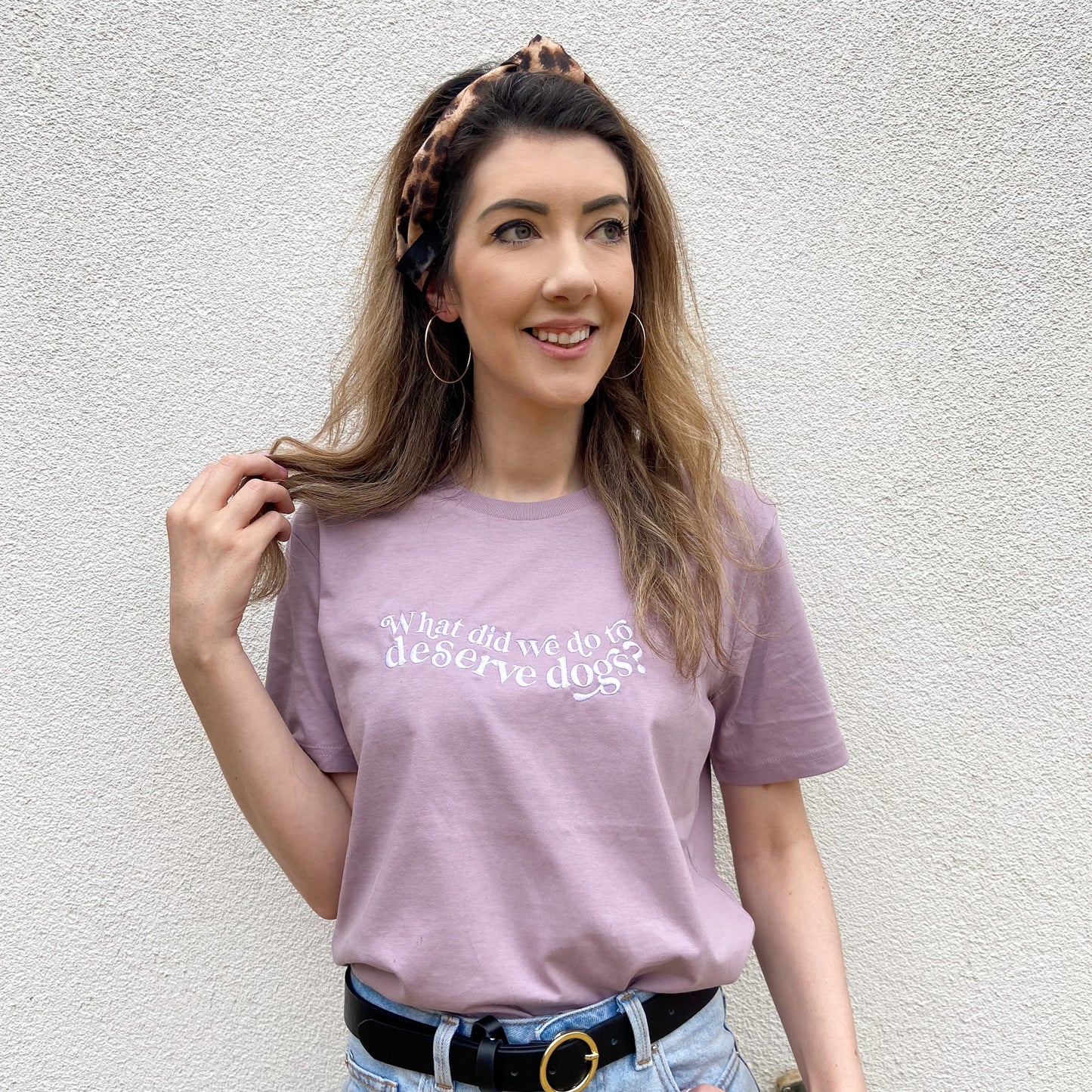 What Did We Do? Embroidered Lilac Petal T-shirt