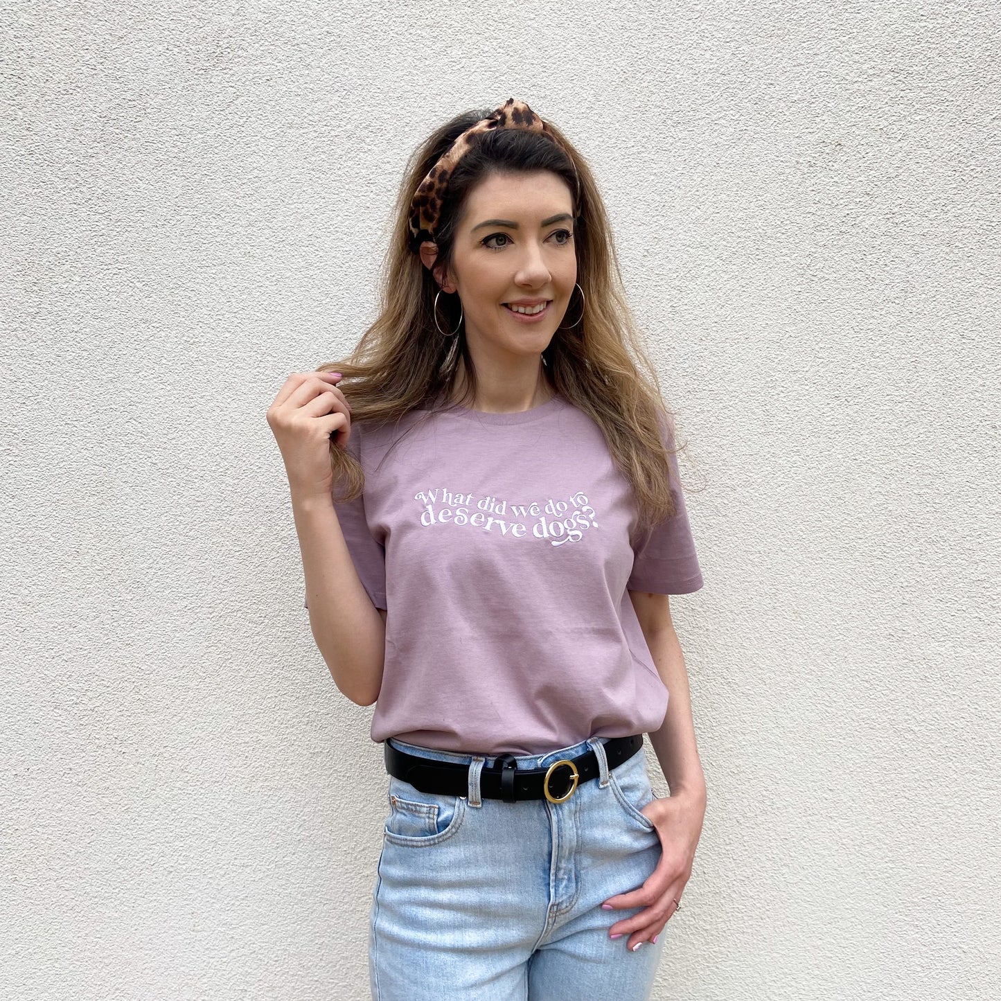 What Did We Do? Embroidered Lilac Petal T-shirt