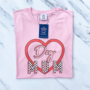 Dog Mum Mini Hearts Pink T-shirt