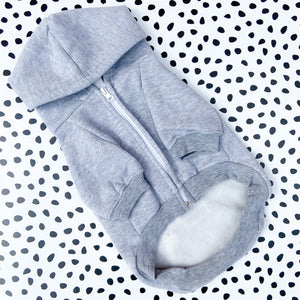 The Goodest Boy Grey Embroidered Zip up Dog Hoodie