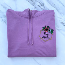 Load image into Gallery viewer, Dog Mama Floral Embroidered Lilac hoodie
