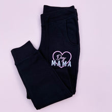 Load image into Gallery viewer, Dog Mama Embroidered Slim Fit Black Joggers
