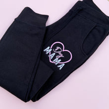 Load image into Gallery viewer, Dog Mama Embroidered Slim Fit Black Joggers
