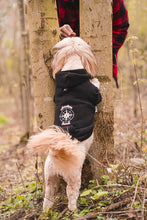 Load image into Gallery viewer, Adventure Bound Black Embroidered Zip up Dog Hoodie
